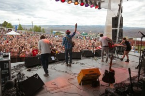 Vancouver's Said the Whale salute last year's audience on one of Sasquatch's side stages (photo Christopher Nelson). 