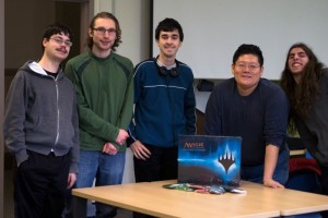 Camosun's Magic club with their new deck (photo by Travis Morris).