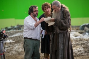 Director Peter Jackson on the set of the latest Hobbit movie (photo provided).