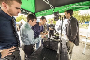 Camosun students displaying their final projects at last year’s Mechanical Engineering Showcase (photo by Camosun College A/V services).