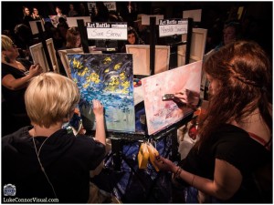 Artists hard at work during a previous Art Battle event (photo provided).