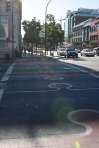 One of Victoria's colourful new crosswalks (photo by Adam Marsh/Nexus).