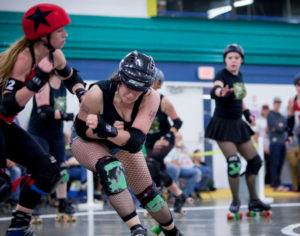 Roller derby is a rough-and-tumble sport, and Victoria’s Eves of Destruction know it (photo by Amus Productions).