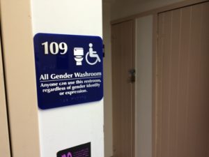 The gender-inclusive washroom in the Richmond House on Camosun College’s Lansdowne campus (photo by Greg Pratt/Nexus).