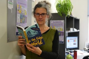 Camosun College’s Kari Jones is ready to launch her new book, At the Edge of the World (photo by Jill Westby/Nexus).